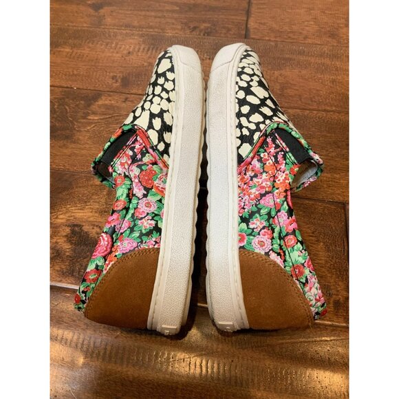 Coach C103 Multicolor Floral | Black & White Animal Print Slip On Flats, Size 8 - Picture 7 of 10